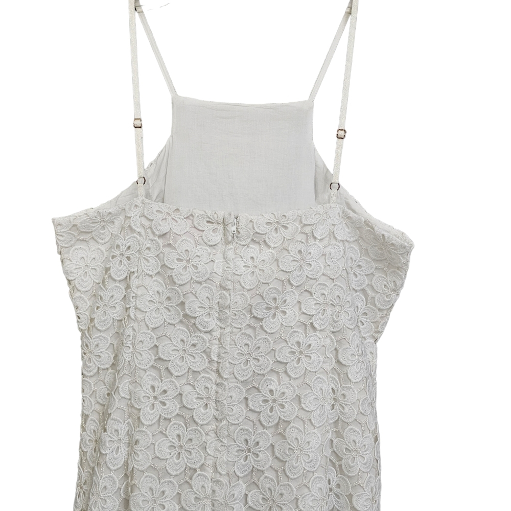 Lilly Pulitzer Katie Cut Out Daisy Resort Irradecent White Floral Lace Dress - Picture 7 of 16